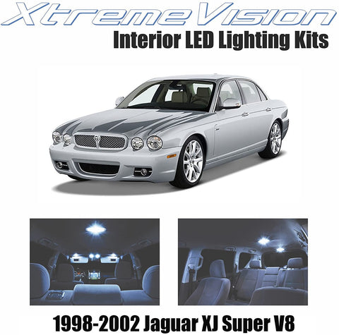 Xtremevision Interior LED for Jaguar XJ Super V8 1998-2002 (18 Pieces) Cool White Interior LED Kit + Installation Tool