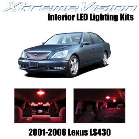 XtremeVision Interior LED for Lexus LS430 2001-2006 (9 Pieces) Red Interior LED