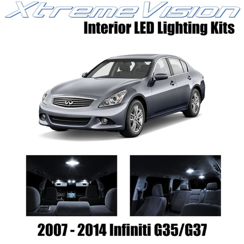 XtremeVision Interior LED for Infiniti G35 G37 Sedan 2007-2014 (10 Pieces) Pure