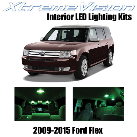 XtremeVision Interior LED for Ford Flex 2009-2015 (8 Pieces) Green Interior LED