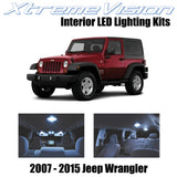XtremeVision Interior LED for Jeep Wrangler JK 2007-2015 (5 Pieces) Red Interior