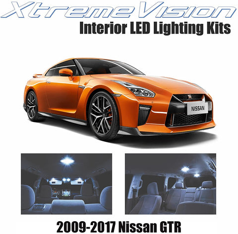 Xtremevision Interior LED for Nissan GT-R 2009-2017 (4 Pieces) Cool White Interior LED Kit + Installation Tool