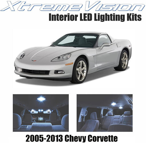 Xtremevision Interior LED for Chevrolet Corvette 2005-2013 (4 Pieces) Cool White Interior LED Kit + Installation Tool