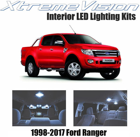 XtremeVision Interior LED for Ford Ranger 1998-2017 (6 Pieces) Cool White Interior LED Kit + Installation Tool