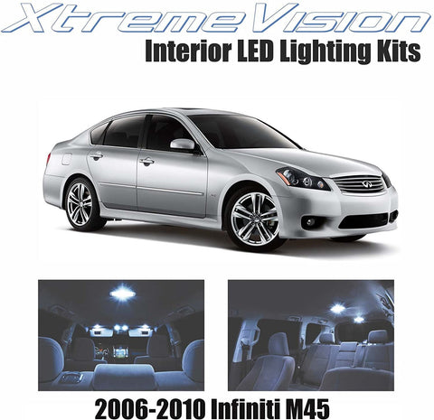 XtremeVision Interior LED for Infiniti M45 2006-2010 (10 Pieces) Cool White Interior LED Kit + Installation Tool
