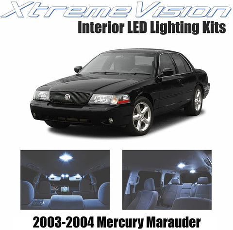 Xtremevision Interior LED for Mercury Marauder 2003-2004 (8 Pieces) Cool White Interior LED Kit + Installation Tool