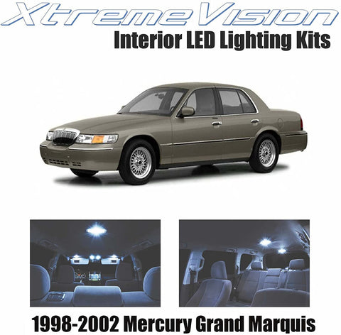 Xtremevision Interior LED for Mercury Grand Marquis 1998-2002 (8 Pieces) Cool White Interior LED Kit + Installation Tool