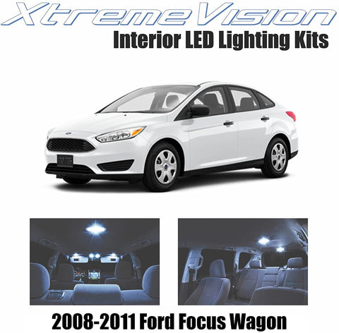 XtremeVision Interior LED for Ford Focus Wagon 2008-2011 (4 Pieces) Cool White Interior LED Kit + Installation Tool
