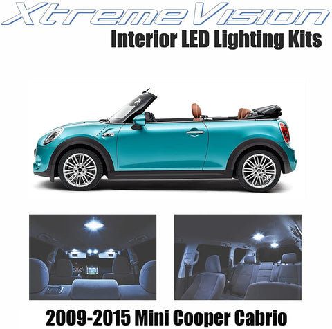Xtremevision Interior LED for Mini Cooper Cabrio 2009-2015 (7 Pieces) Cool White Interior LED Kit + Installation Tool