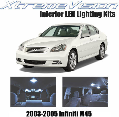 XtremeVision Interior LED for Infiniti M45 2003-2005 (7 Pieces) Cool White Interior LED Kit + Installation Tool