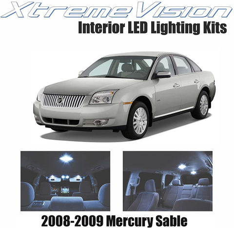 Xtremevision Interior LED for Mercury Sable 2008-2009 (10 Pieces) Cool White Interior LED Kit + Installation Tool