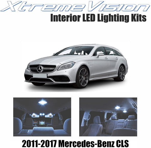 XtremeVision Interior LED for Mercedes-Benz CLS 2011-2017 (11 Pieces) Cool White Interior LED Kit + Installation Tool