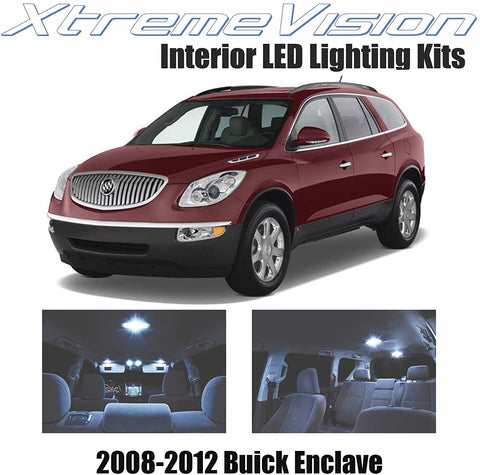 XtremeVision Interior LED for Buick Enclave 2008-2012 (4 Pieces) Cool White Interior LED Kit + Installation Tool