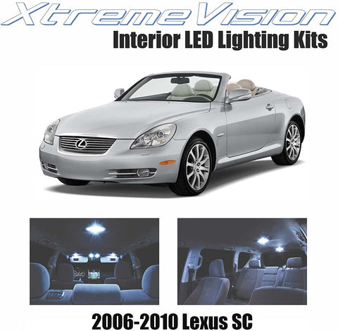 XtremeVision Interior LED for Lexus SC 2002-2005 (6 Pieces) Cool White Interior LED Kit + Installation Tool