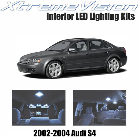 XtremeVision LED for Audi S4 2002-2004 (14 Pieces) Cool White Premium Interior LED Kit Package + Installation Tool