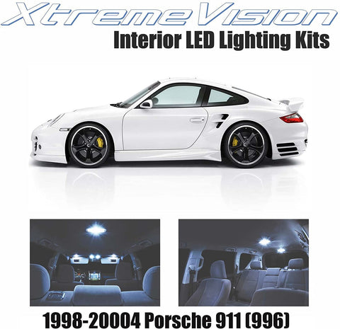 XtremeVision Interior LED for Porsche 911 (996) 1998-2004 (7 Pieces) Cool White Interior LED Kit + Installation Tool