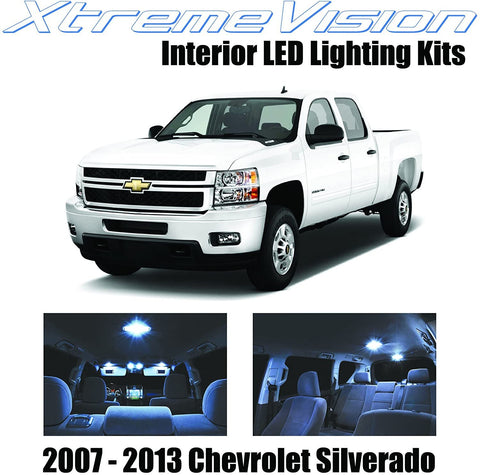Xtremevision Interior LED for Chevrolet Silverado 2007-2013 (12 Pieces) Cool White Interior LED Kit + Installation Tool