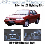 Xtremevision Interior LED for Hyundai Excel 1989-1994 (5 Pieces) Cool White Interior LED Kit + Installation Tool