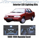 Xtremevision Interior LED for Hyundai Excel 1989-1994 (5 Pieces) Cool White Interior LED Kit + Installation Tool