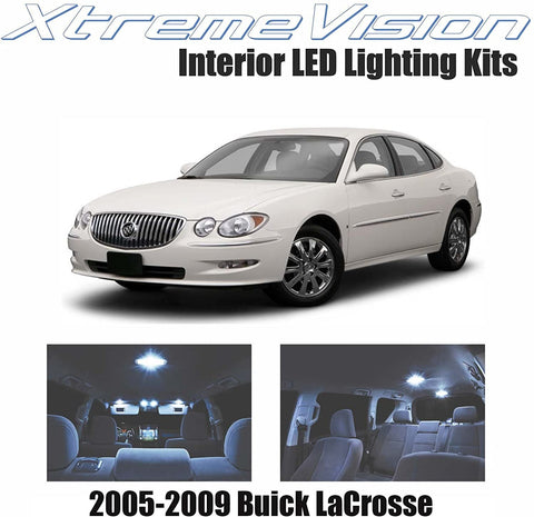Xtremevision Interior LED for Buick Lacrosse 2005-2009 (12 Pieces) Cool White Interior LED Kit + Installation Tool