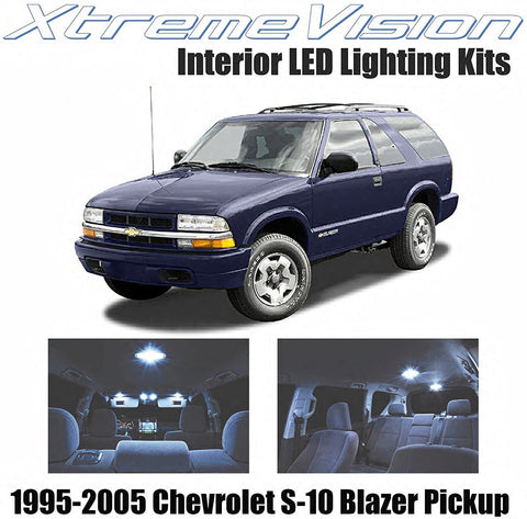Xtremevision Interior LED for Chevrolet S-10 Blazer Pickup 1995-2005 (13 Pieces) Cool White Interior LED Kit + Installation Tool