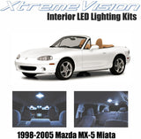 XtremeVision Interior LED for Mazda MX-5 Miata 1998-2005 (2 Pieces) Cool White Interior LED Kit + Installation Tool