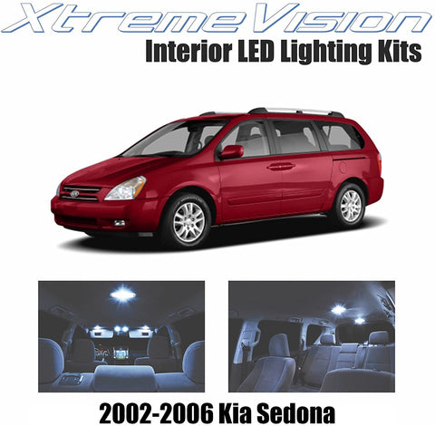 XtremeVision Interior LED for Kia Sedona 2002-2006 (7 Pieces) Cool White Interior LED Kit + Installation Tool