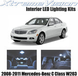 XtremeVision Interior LED for Mercedes-Benz C Class W203 2008-2011 (11 Pieces) Cool White Interior LED Kit + Installation Tool