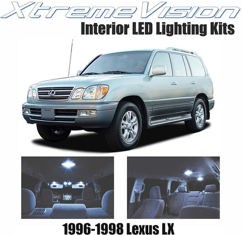 XtremeVision Interior LED for Lexus LX 1996-1998 (9 Pieces) Cool White Interior LED Kit + Installation Tool