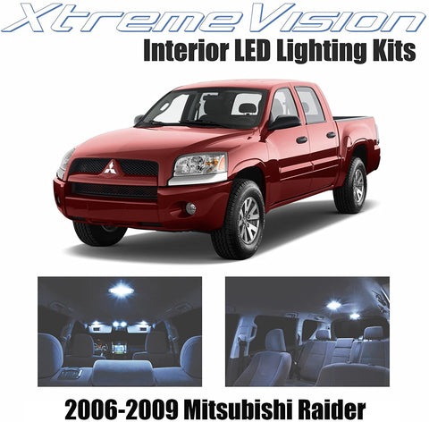 Xtremevision Interior LED for Mitsubishi Raider 2006-2009 (8 Pieces) Cool White Interior LED Kit + Installation Tool