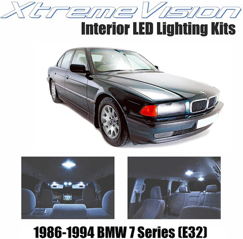 XtremeVision Interior LED for BMW 7 Series (E32) 1986-1994 (4 Pieces) Cool White Interior LED Kit + Installation Tool