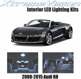 XtremeVision LED for Audi R8 2008-2015 (8 Pieces) Cool White Premium Interior LED Kit Package + Installation Tool