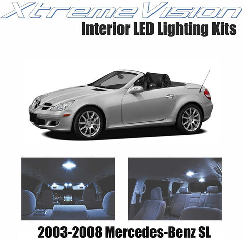Xtremevision Interior LED for Mercedes-Benz SL 2003-2008 (8 Pieces) Cool White Interior LED Kit + Installation Tool