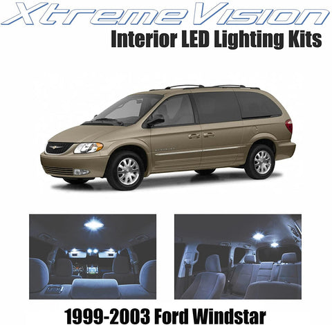 Xtremevision Interior LED for Ford Windstar 1999-2003 (9 Pieces) Cool White Interior LED Kit + Installation Tool