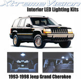 Xtremevision Interior LED for Jeep Grand Cherokee 1993-1998 (9 Pieces) Cool White Interior LED Kit + Installation Tool
