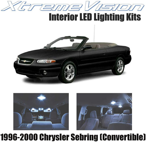 XtremeVision Interior LED for Chrysler Sebring (Convertible) 1996-2000 (8 Pieces) Cool White Interior LED Kit + Installation Tool