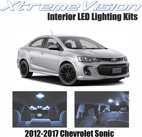 Xtremevision Interior LED for Chevrolet Sonic 2012-2017 (4 Pieces) Cool White Interior LED Kit + Installation Tool
