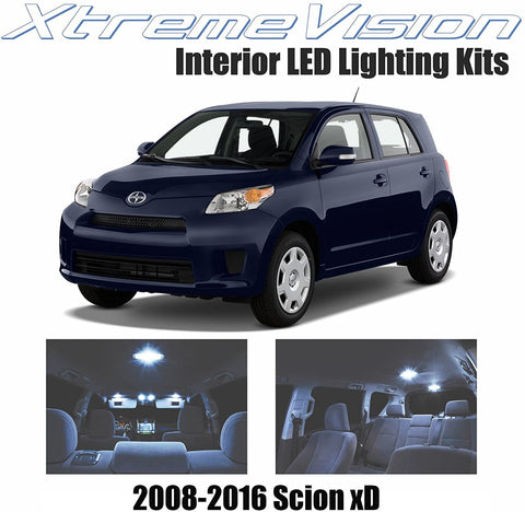 XtremeVision Interior LED for Scion xD 2008-2016 (4 Pieces) Cool White Interior LED Kit + Installation Tool