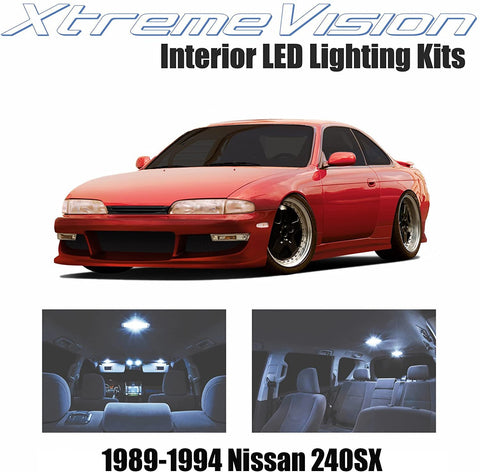 XtremeVision Interior LED for Nissan 240SX 1989-1994 (5 Pieces) Cool White Interior LED Kit + Installation Tool