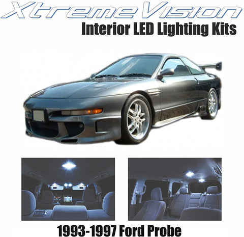 XtremeVision Interior LED for Ford Probe 1993-1997 (7 Pieces) Cool White Interior LED Kit + Installation Tool