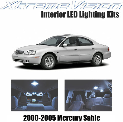 XtremeVision Interior LED for Mercury Sable 2000-2005 (10 Pieces) Cool White Interior LED Kit + Installation Tool