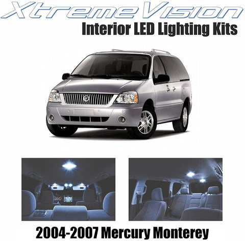 Xtremevision Interior LED for Mercury Monterey 2004-2007 (11 Pieces) Cool White Interior LED Kit + Installation Tool