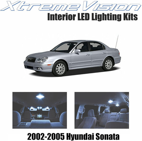 Xtremevision Interior LED for Hyundai Sonata 2002-2005 (8 Pieces) Cool White Interior LED Kit + Installation Tool