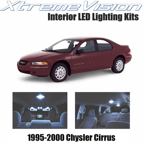 XtremeVision Interior LED for Chrysler Cirrus 1995-2000 (10 Pieces) Cool White Interior LED Kit + Installation Tool