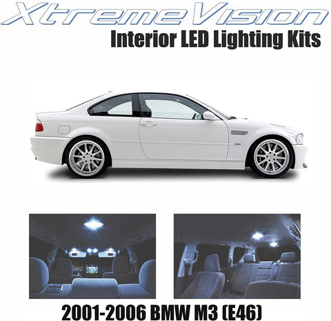 Xtremevision Interior LED for BMW M3 (E46) 2001-2006 (9 Pieces) Cool White Interior LED Kit + Installation Tool