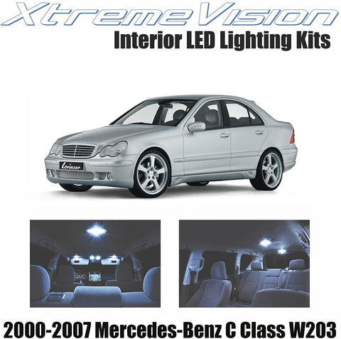 Xtremevision Interior LED for Mercedes-Benz C Class W203 2000-2007 (14 Pieces) Cool White Interior LED Kit + Installation Tool