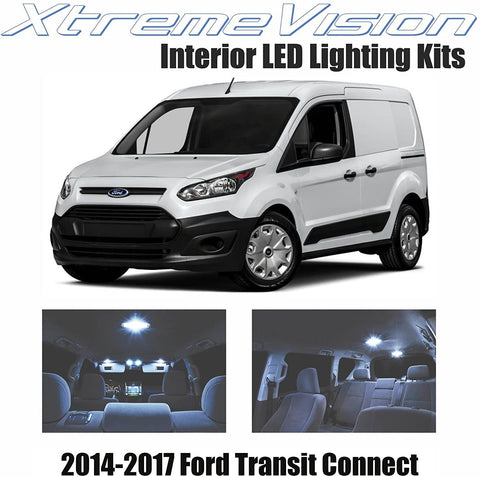 Xtremevision Interior LED for Ford Transit Connect 2014-2017 (16 Pieces) Cool White Interior LED Kit + Installation Tool