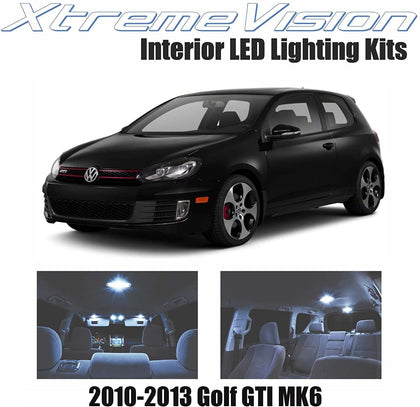Xtremevision Interior LED for Volkswagen Golf GTI MK6 2010-2013 (8 Pieces) Cool White Interior LED Kit + Installation Tool