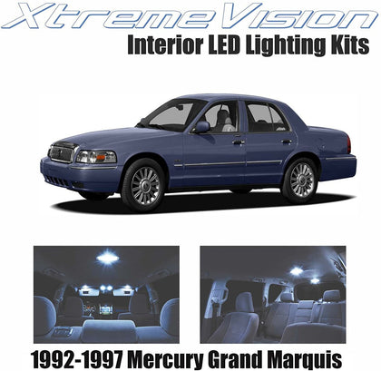 Xtremevision Interior LED for Mercury Grand Marquis 1992-1997 (8 Pieces) Cool White Interior LED Kit + Installation Tool