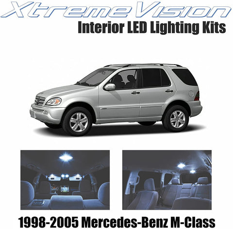 XtremeVision Interior LED for Mercedes-Benz M-Class 1998-2005 (12 Pieces) Cool White Interior LED Kit + Installation Tool